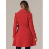 image:imageAllegra K Womens Winter Pea Coats Shawl Lapel Double Breasted Overcoat  Elegant Warm Outfit Long Sleeve Business Work Office Outerwear Aline Trench Coat DailyRed