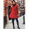 image:imageAllegra K Womens Winter Pea Coats Shawl Lapel Double Breasted Overcoat  Elegant Warm Outfit Long Sleeve Business Work Office Outerwear Aline Trench Coat DailyRed