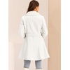 image:imageAllegra K Womens Winter Pea Coats Shawl Lapel Double Breasted Overcoat  Elegant Warm Outfit Long Sleeve Business Work Office Outerwear Aline Trench Coat DailyWhite
