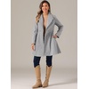 image:imageAllegra K Womens Winter Pea Coats Shawl Lapel Double Breasted Overcoat  Elegant Warm Outfit Long Sleeve Business Work Office Outerwear Aline Trench Coat DailyGray