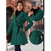 image:imageAllegra K Womens Winter Pea Coats Shawl Lapel Double Breasted Overcoat  Elegant Warm Outfit Long Sleeve Business Work Office Outerwear Aline Trench Coat DailyDark Green
