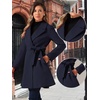 image:imageAllegra K Womens Winter Pea Coats Shawl Lapel Double Breasted Overcoat  Elegant Warm Outfit Long Sleeve Business Work Office Outerwear Aline Trench Coat DailyDark Blue