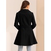 image:imageAllegra K Womens Winter Pea Coats Shawl Lapel Double Breasted Overcoat  Elegant Warm Outfit Long Sleeve Business Work Office Outerwear Aline Trench Coat DailyBlack