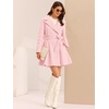 image:imageAllegra K Womens Winter Pea Coats Shawl Lapel Double Breasted Overcoat  Elegant Warm Outfit Long Sleeve Business Work Office Outerwear Aline Trench Coat DailyPink