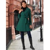 image:imageAllegra K Womens Winter Pea Coats Shawl Lapel Double Breasted Overcoat  Elegant Warm Outfit Long Sleeve Business Work Office Outerwear Aline Trench Coat DailyDark Green