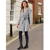image:imageAllegra K Womens Winter Pea Coats Shawl Lapel Double Breasted Overcoat  Elegant Warm Outfit Long Sleeve Business Work Office Outerwear Aline Trench Coat DailyGray