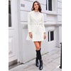 image:imageAllegra K Womens Winter Pea Coats Shawl Lapel Double Breasted Overcoat  Elegant Warm Outfit Long Sleeve Business Work Office Outerwear Aline Trench Coat DailyWhite