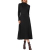 image:imageAllegra K Fall Ribbed Knit Dresses for Women Mock Neck Casual Long Sleeve Maxi DressBlack