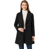 image:imageAllegra K Womens Notched Lapel Peacoat Double Breasted Trench Winter Coat  Raglan Long Sleeve Outerwear Elegant Overcoat Pockets Fully lined Work Office Business CasualBlack