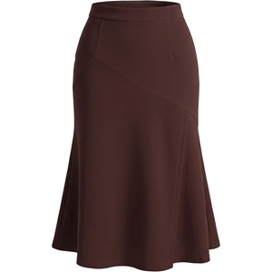 image:imageAllegra K Fishtail Skirt for Women Panel Business Causal Fitted Skirts  High Waist Fare Skirt Stretchy Office Work Elegant Dressy CasualDark Brown