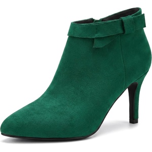 image:imageAllegra K Womens Pointed Toe Zipper Stiletto Heels Ankle BootiesGreen
