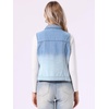 image:imageAllegra K Womens Buttoned Washed Denim Vest Jacket W Chest Flap PocketsBlue White