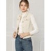 image:imageAllegra K Womens Buttoned Washed Denim Vest Jacket W Chest Flap PocketsOyster