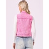 image:imageAllegra K Womens Buttoned Washed Denim Vest Jacket W Chest Flap PocketsWashed Pink