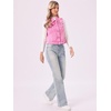 image:imageAllegra K Womens Buttoned Washed Denim Vest Jacket W Chest Flap PocketsWashed Pink