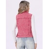 image:imageAllegra K Womens Buttoned Washed Denim Vest Jacket W Chest Flap PocketsWashed Red