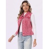 image:imageAllegra K Womens Buttoned Washed Denim Vest Jacket W Chest Flap PocketsWashed Red