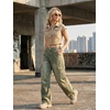 image:imageAllegra K Womens Cropped Denim Jacket Short Cap Sleeve Button Down Summer Casual Crop Jean JacketKhaki