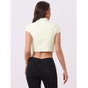 image:imageAllegra K Womens Cropped Denim Jacket Short Cap Sleeve Button Down Summer Casual Crop Jean JacketOyster