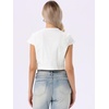 image:imageAllegra K Womens Denim Jacket Short Sleeve Jean Jacket Slim Fit Summer Outfits Casual Cropped JacketWhite