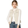 image:imageAllegra K Womens Buttoned Washed Denim Vest Jacket W Chest Flap PocketsOyster