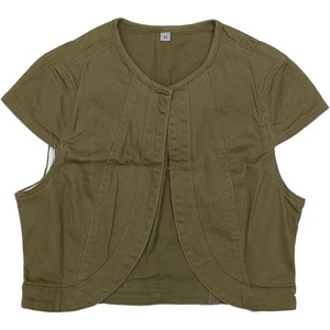 image:imageAllegra K Womens Denim Jacket Short Sleeve Jean Jacket Slim Fit Summer Outfits Casual Cropped JacketArmy Green