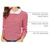 image:imageAllegra K Womens Striped Shirts Peter Pan Collar Casual Long Sleeve Top  Contrast Color Elastic Loop Closure Doll Collar Long Sleeve Striped Shirt Peter Pan Collar FittedRed