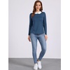image:imageAllegra K Womens Striped Shirts Peter Pan Collar Casual Long Sleeve Top  Contrast Color Elastic Loop Closure Doll Collar Long Sleeve Striped Shirt Peter Pan Collar FittedBluegray