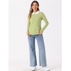 image:imageAllegra K Womens Striped Shirts Peter Pan Collar Casual Long Sleeve Top  Contrast Color Elastic Loop Closure Doll Collar Long Sleeve Striped Shirt Peter Pan Collar FittedLight Green