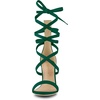 image:imageAllegra K Women Faux Suede Open Toe Stiletto Heel Lace Up Sandals  Strappy design ABS heel Open toe Lace up Stiletto heel Office Party Evening Dating 3 34 inch heightGreen