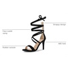 image:imageAllegra K Women Faux Suede Open Toe Stiletto Heel Lace Up Sandals  Strappy design ABS heel Open toe Lace up Stiletto heel Office Party Evening Dating 3 34 inch heightBlack