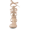 image:imageAllegra K Women Faux Suede Open Toe Stiletto Heel Lace Up Sandals  Strappy design ABS heel Open toe Lace up Stiletto heel Office Party Evening Dating 3 34 inch heightNude