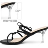 image:imageAllegra K Womens Open Toe Slide on Strappy Stiletto Heels Black Sandals 6 M US