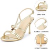 image:imageAllegra K Womens Sandal Strappy Gold Stiletto Heel 95 M US  95 Gold
