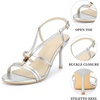image:imageAllegra K Womens Sandal Strappy Silver Stiletto Heel 8 M US  8 Silver