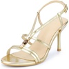 image:imageAllegra K Womens Sandal Strappy Gold Stiletto Heel 95 M US  95 Gold