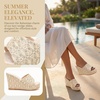 image:imageAllegra K Women Breathable Embroidered Wedge Platform Peeptoe Slip Sandals  Open toe design Easy slipon Breathable embroidered upper Comfortable wedge platform Casual summer styleBeige