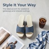 image:imageAllegra K Women Breathable Embroidered Wedge Platform Peeptoe Slip Sandals  Open toe design Easy slipon Breathable embroidered upper Comfortable wedge platform Casual summer styleBlue