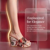 image:imageAllegra K Women Breathable Embroidered Wedge Platform Peeptoe Slip Sandals  Open toe design Easy slipon Breathable embroidered upper Comfortable wedge platform Casual summer styleRed