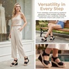 image:imageAllegra K Women Faux Leather Denim Platform Hook Loop Peeptoe Sandals  413inch heel height 138inch platform Vintageinspired upper Hook loop closure Relaxed everyday vibeBlack