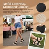image:imageAllegra K Women Faux Leather Denim Platform Hook Loop Peeptoe Sandals  413inch heel height 138inch platform Vintageinspired upper Hook loop closure Relaxed everyday vibeBlack