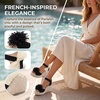 image:imageAllegra K Women Faux Leather Floral Bow Peeptoe Platform Wedge Sandals  413inch heel height 138inch platform Decorative flower accents Feminine touch Peeptoe designBlack