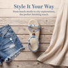 image:imageAllegra K Women Faux Leather Plaid Beaded Platform Elastic Band Sandals  PU outsole Classic pattern with bohemian details Distinctive vibe Heel height 236in Platform height 118inBlue