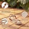 image:imageAllegra K Women Faux Leather Plaid Beaded Platform Elastic Band Sandals  PU outsole Classic pattern with bohemian details Distinctive vibe Heel height 236in Platform height 118inBeige