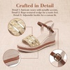 image:imageAllegra K Women Faux Leather Rubber Plaid Buckle Platform Peeptoe Sandals  315inch heel Cushioned footbed Modern comfort Adjustable buckle closure Peeptoe design Platform soleBeige