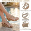 image:imageAllegra K Women Glitter Rhinestone Elastic Band Peep Toe Platform Sandals  TPR Outsole Rhinestone accents across front Elegant luxury 217 inch heel 079 inch platformRose Gold