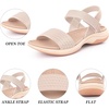 image:imageAllegra K Women Open Toe Wedge Low Heel Hook and Loop Platform Sandals  Slingback design with ankle strap Cushioned footbed for comfort Perfect for casual outings Hook and loop closurePink