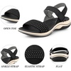 image:imageAllegra K Women Open Toe Wedge Low Heel Hook and Loop Platform Sandals  Slingback design with ankle strap Cushioned footbed for comfort Perfect for casual outings Hook and loop closureBlack