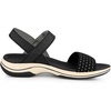 image:imageAllegra K Women Open Toe Wedge Low Heel Hook and Loop Platform Sandals  Slingback design with ankle strap Cushioned footbed for comfort Perfect for casual outings Hook and loop closureBlack