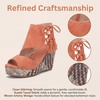 image:imageAllegra K Women Plaid Side Zipper LaceUp Peeptoe Platform Sandals  Perforated upper with rhinestones Air circulation keeps feet cool Classic preppy charm Tie designOrange